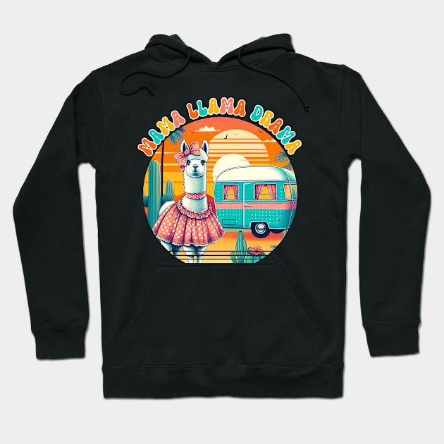 Funny Mama Llama Drama Alpaca Design Hoodie by click2print